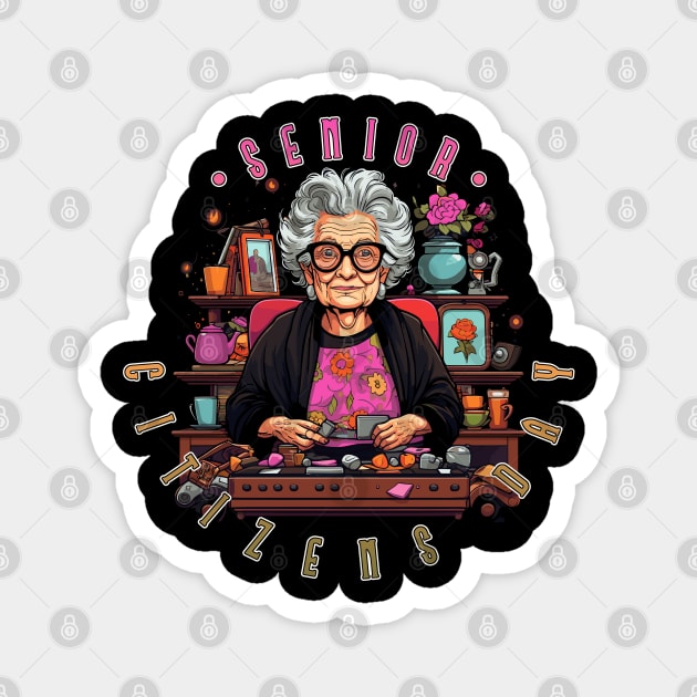 Senior Citizens Day Grandma Magnet by DanielLiamGill