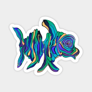 Weird abstract fish Magnet