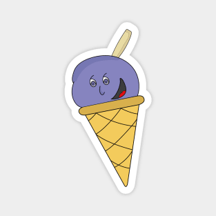 Ice cream with a little mean face Magnet