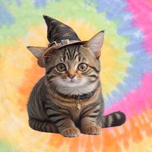 Cute Little Tabby Cat Witch T-Shirt