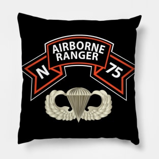 N Company Ranger Scroll with Airborne Badge Basic - Vietnam Pillow