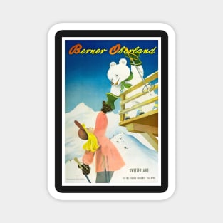 Berner Oberland,Switzerland,Ski Poster Magnet