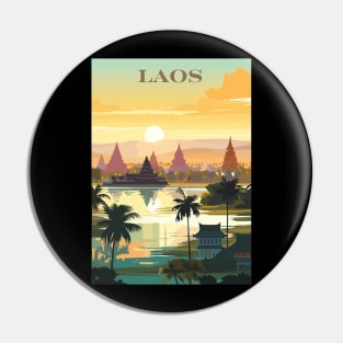 Laos, Travel Print, Travel Wall Art, Home Décor, Gift Art Pin