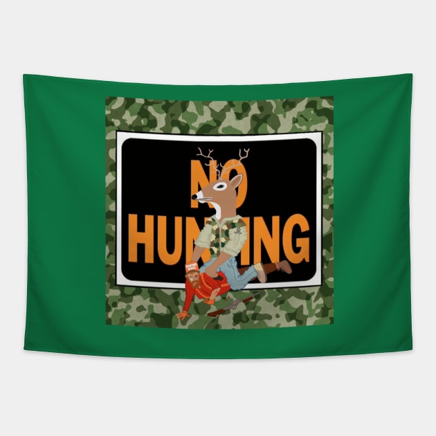 DEER HUNTER Tapestry by DRAWGENIUS