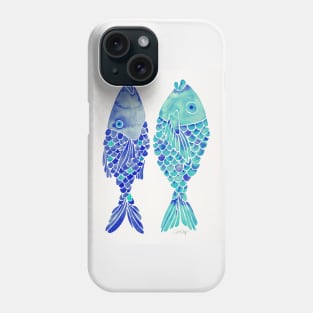 indonesian fish navy turquoise Phone Case