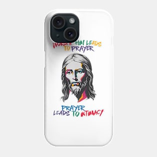 Divine Revelation: Worship Him Leads to Prayer Phone Case