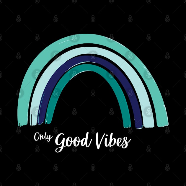 Only good vibes. Rainbow gift boho t-shirt by Lobster Pixels