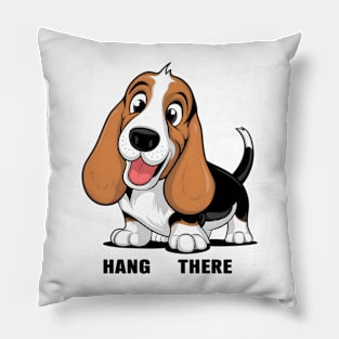 Happy basset hound puppy - playful and energetic vibes Pillow