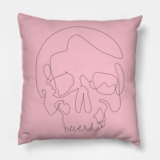 One Line Skull Pillow