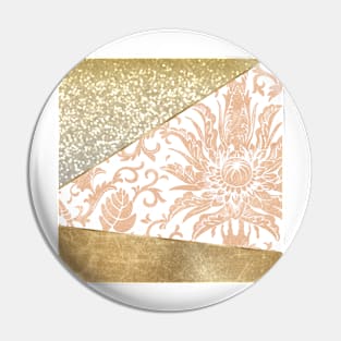 Floral rose gold glitter Pin