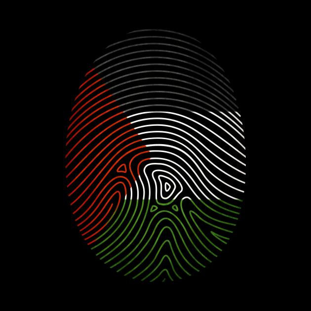 Palestine Is In My Blood - The Finger Print Palestinian Flag by mangobanana