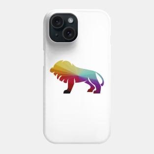 Cute Color Gradient Lion Shape Drawing Phone Case
