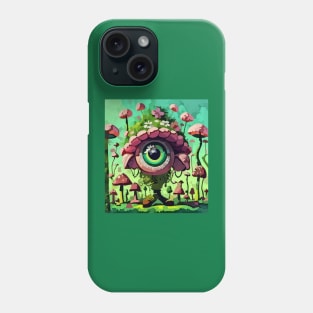 watercolor Saint Patrick's Day One eyed moss mushrooms Phone Case