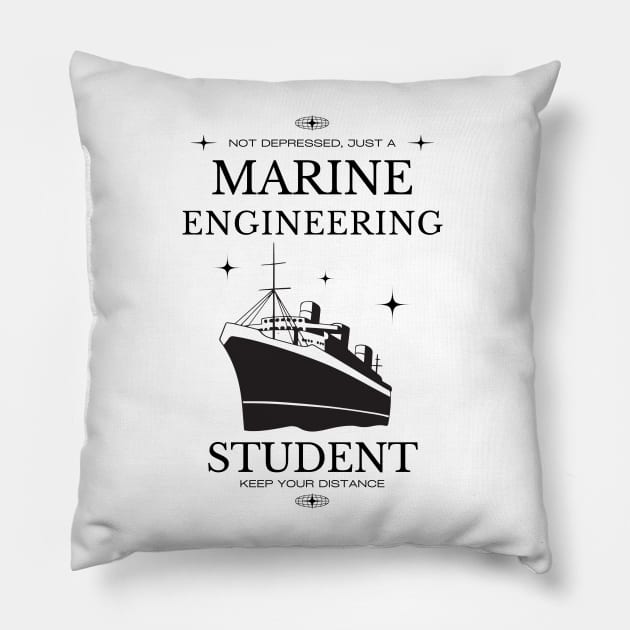 Marine Engineering - White Version - Engineers Pillow by Millusti