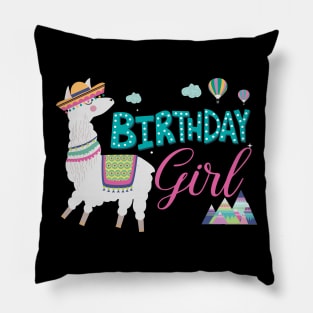 Birthday Girl Llama Pillow