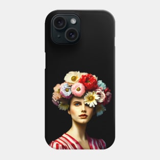 Flower Head Woman Renaissance Style Painting Phone Case