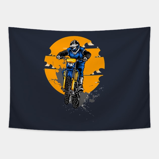 Sun And Motorcross Tapestry by Custome_Man