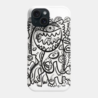 Black and White Graffiti Creatures Phone Case