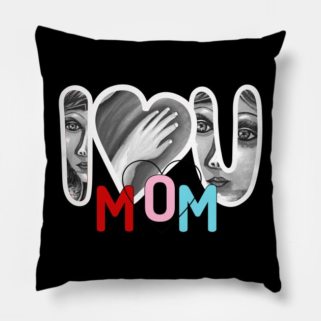 I love you mom Pillow by ESSED