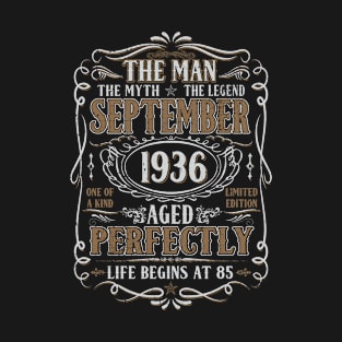 September 1936 Man Myth Legend Shirt 85th Birthday 85 Years Old T-Shirt