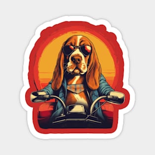 Cute basset hound dog biker gift ideas for all Magnet