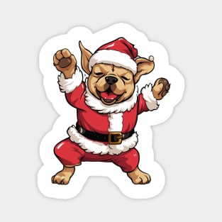 Cartoon Christmas French Bulldog Dancing Magnet
