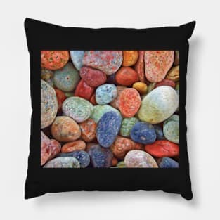 Colorful River Stones Pattern Pillow