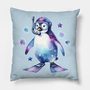 Scuba Penguin Pillow