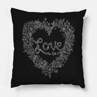 LOVE! (it's white on black) Pillow