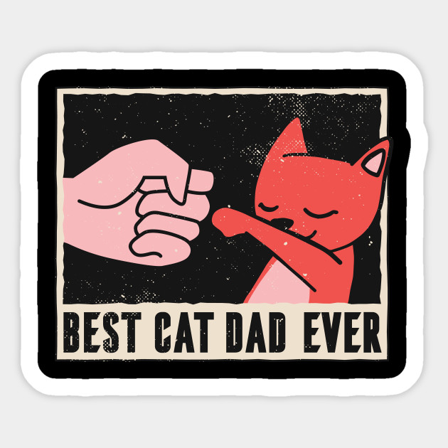 Vintage Retro Best Cat Dad Ever Cat Lover Family Gifts T-Shirt