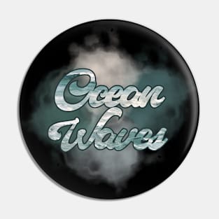 Elegant 'Ocean Waves' Typography Pin