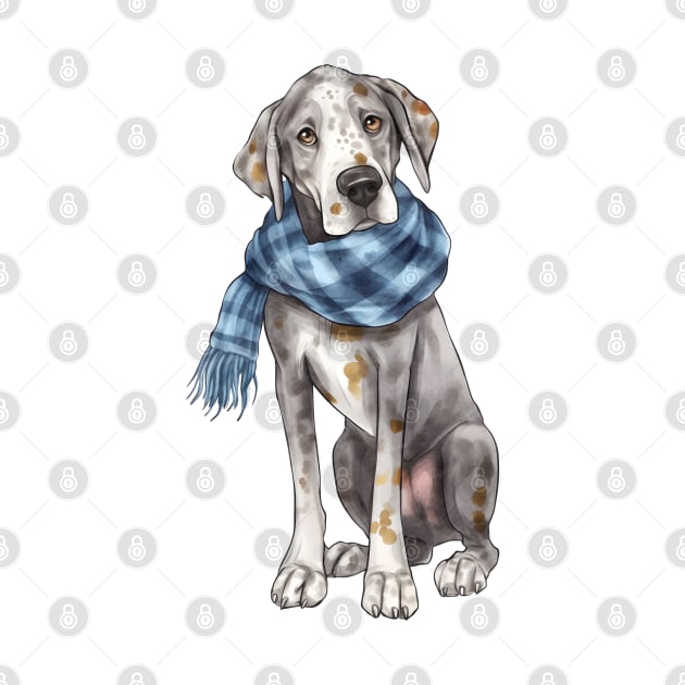 Watercolor Cozy Great Dane Dog by Chromatic Fusion Studio