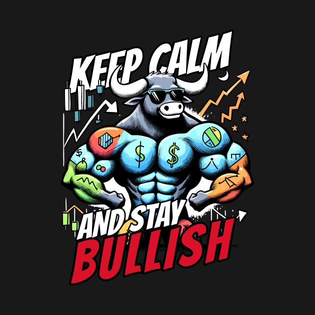 Keep Calm and stay Bullish Stock Market Design by DoodleDashDesigns