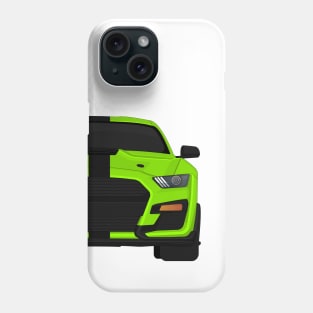 Shelby GT500 2020 Grabber-Lime + Black Stripes Phone Case