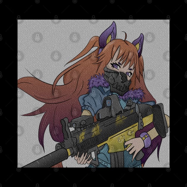 Anime gilr with gun by Impie