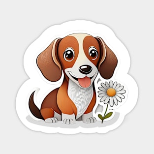 Dachshund Daisy Magnet