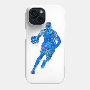 Basketball player blue watercolor Phone Case