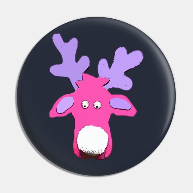 Colourful Christmas Elk Pin by RosArt100