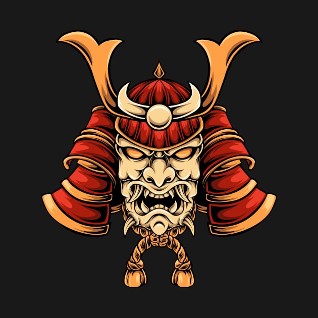 Awesome Demon Samurai Illustration by SLAG_Creative