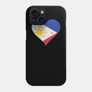 Filipino Jigsaw Puzzle Heart Design - Gift for Filipino With Philippines Roots Phone Case