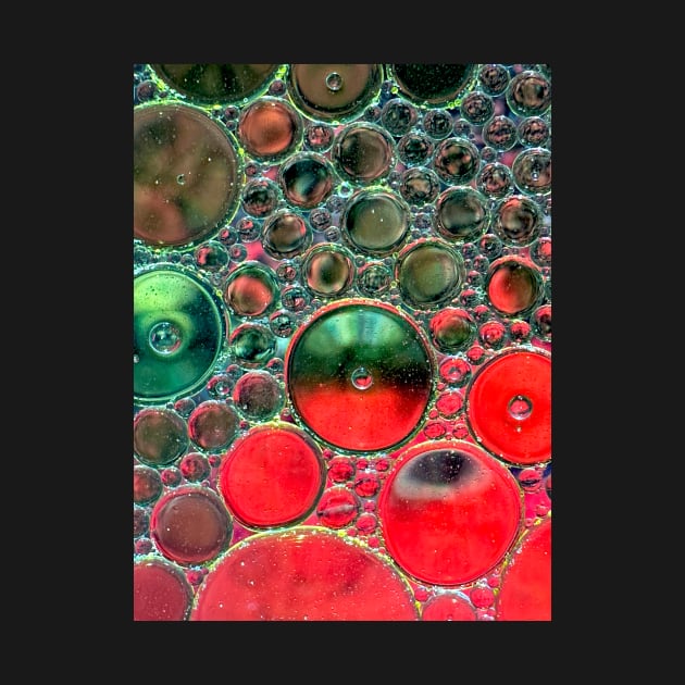 Bubbles Red and Green by LITDigitalArt