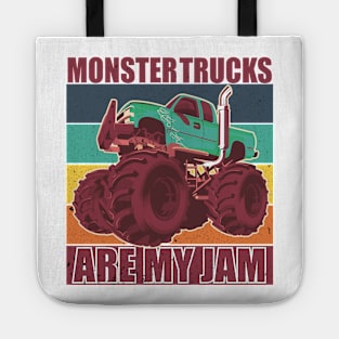 Vintage Monster Truck Are My Jam Retro Tote