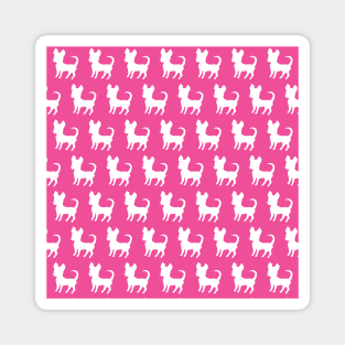 Chihuahua silhouette print (large) pink Magnet