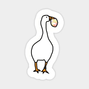 White Goose Steals Easter Egg Magnet