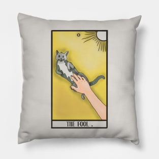 The Fool Tarot Card - Cat Edition Pillow