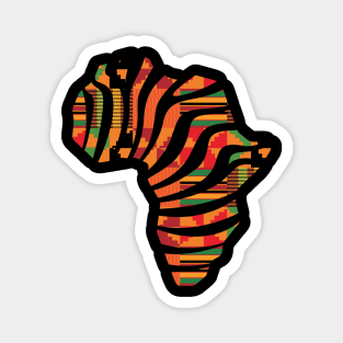 Kente, Africa Map with Stripes, Ghana Pattern Magnet