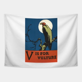 V is for Vulture ABC Designed and Cut on Wood by CB Falls Tapestry