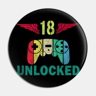 Level 18 Unlocked Awesome Since 2002 - Gamers lovers Pin