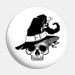 Dead Witch Skull. Happy Halloween Pin