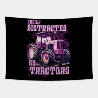 Easily distracted by pink tractors Tapestry